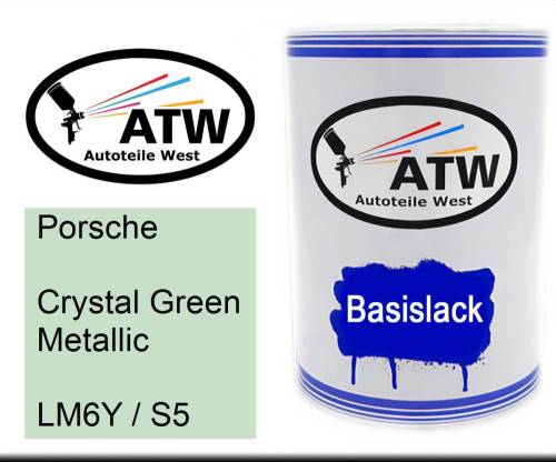 Porsche, Crystal Green Metallic, LM6Y / S5: 500ml Lackdose, von ATW Autoteile West.